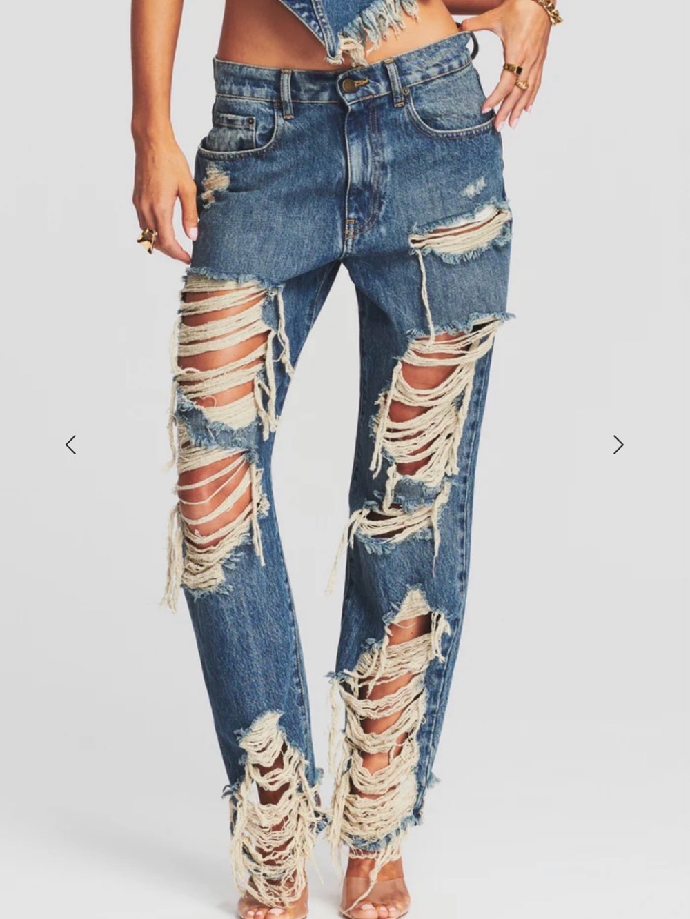 RETROFETE MAGGIE SUPER Distressed  Jeans  24 NWOT